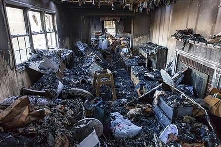 contents of a room destroyed by fire