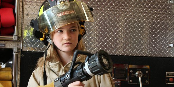 Photo of a teenage firefighter cadet.