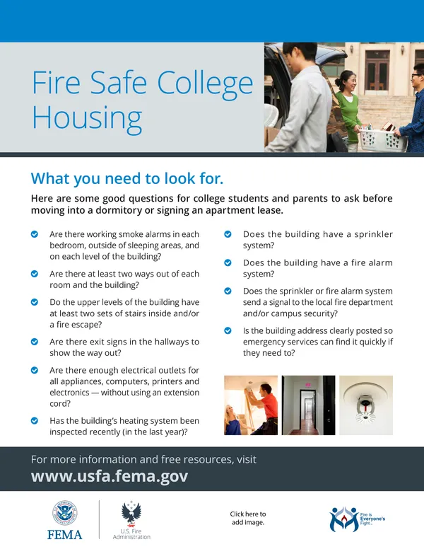 campus fire safety flyer
