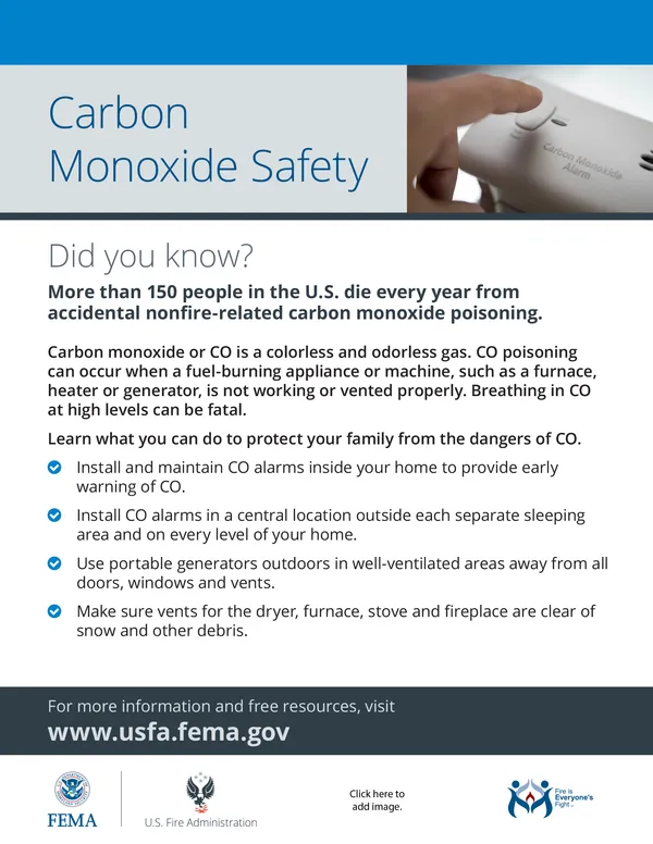 carbon monoxide safety flyer