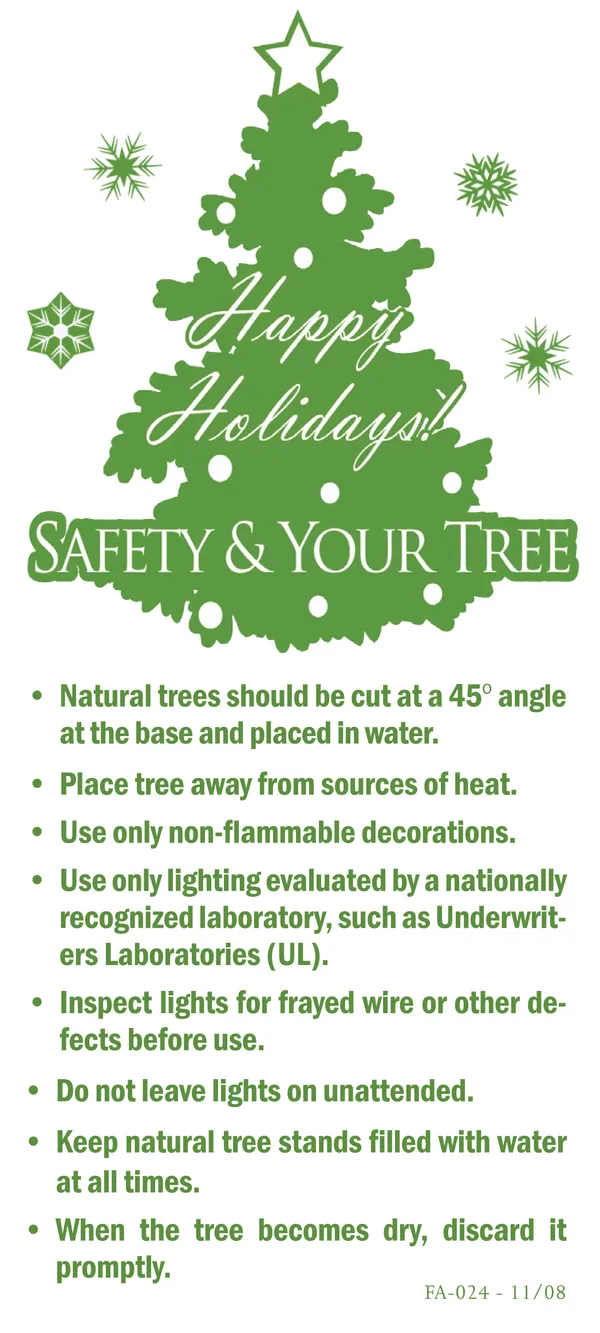 handout: prevent holiday tree fires