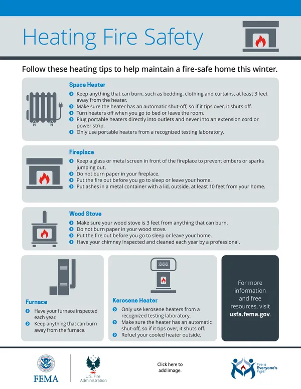 heating fire safety handout