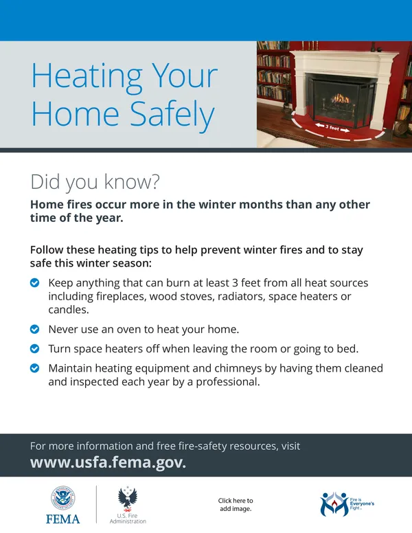 heating your home safely flyer