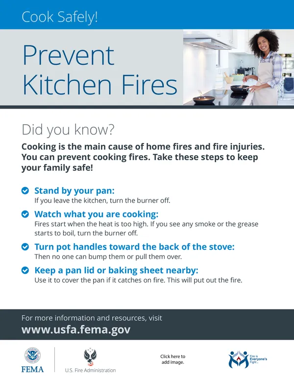 cooking fire safety handout