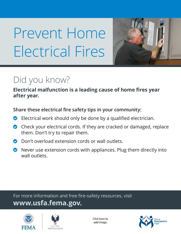 handout: prevent home electrical fires
