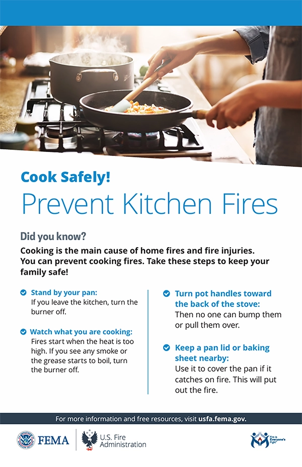 prevent kitchen fires poster