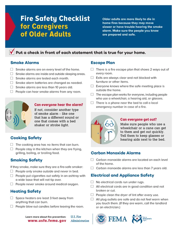 Fire Safety Checklist for Caregivers of Older Adults