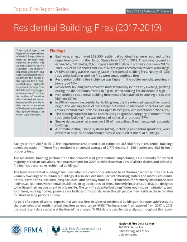Residential Building Fires (2017-2019)