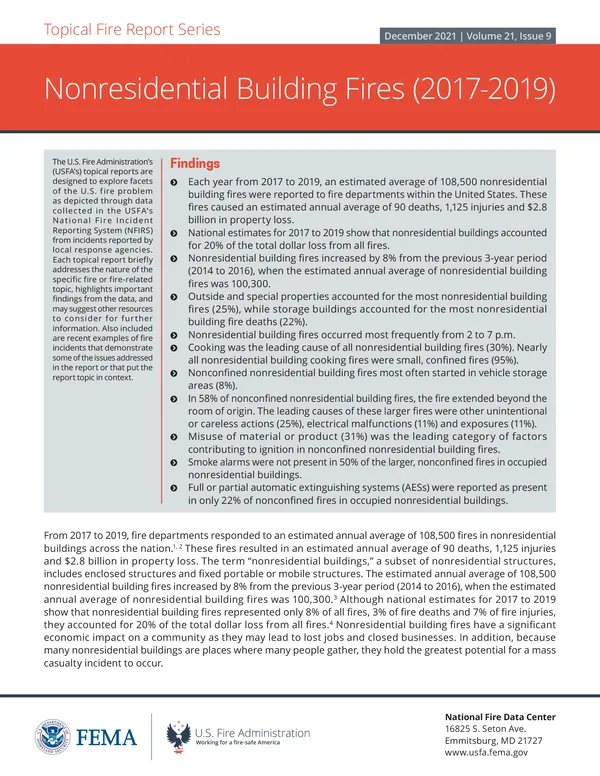 Nonresidential Building Fires (2017-2019)