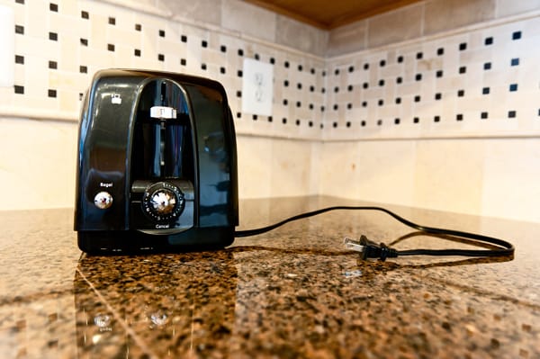 unplugged toaster on a kitchen counter