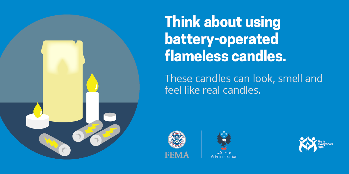 social card: think about using battery-operated flameless candles