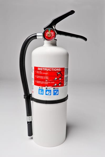 white fire extinguisher
