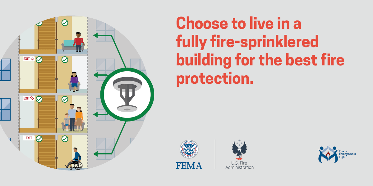 social media card: fire sprinklers