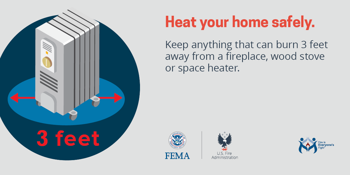 social media card: heat your home safely