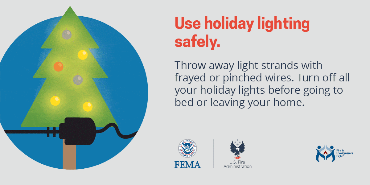 social media card: use holiday lighting safely