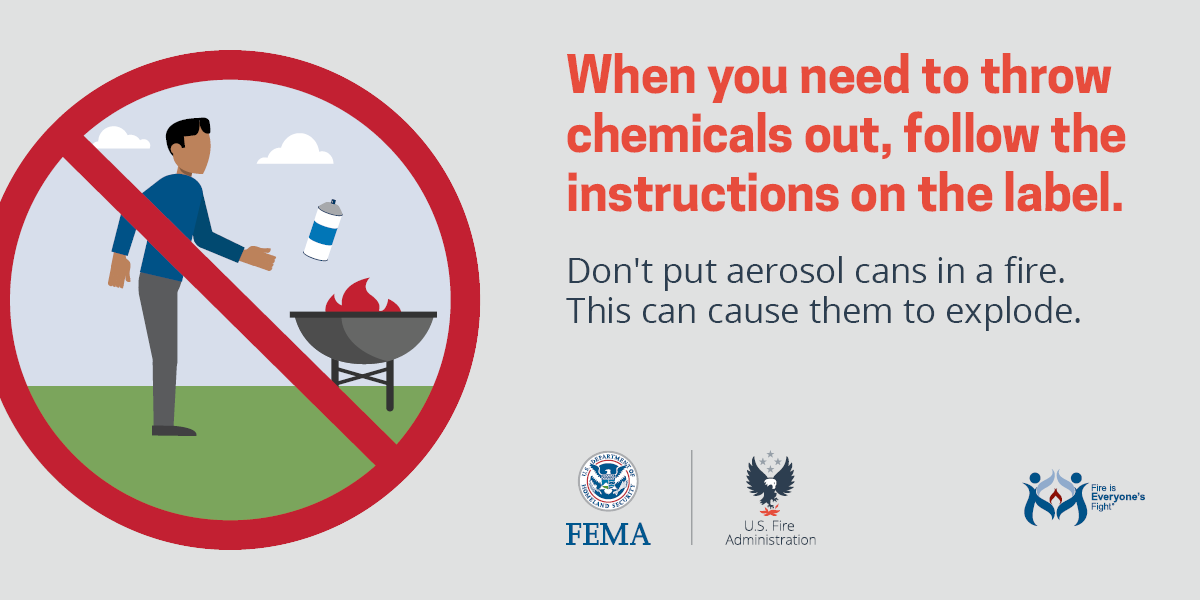 social card: when you need to throw chemicals out, follow the instructions on the label