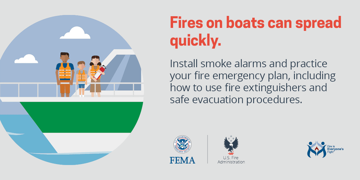social media card: fires on boats can spread quickly