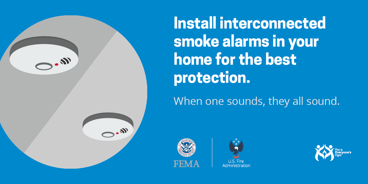 social card: install interconnected smoke alarms in your home for the best protection