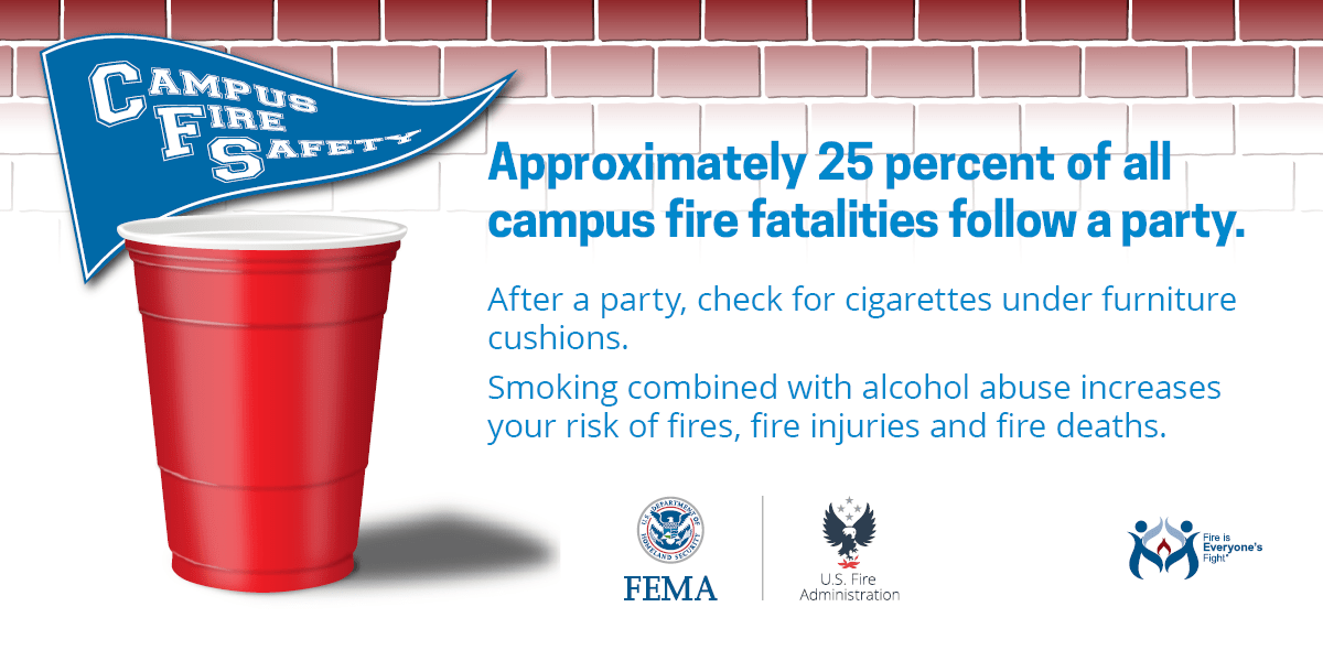 social media card: campus fire safety