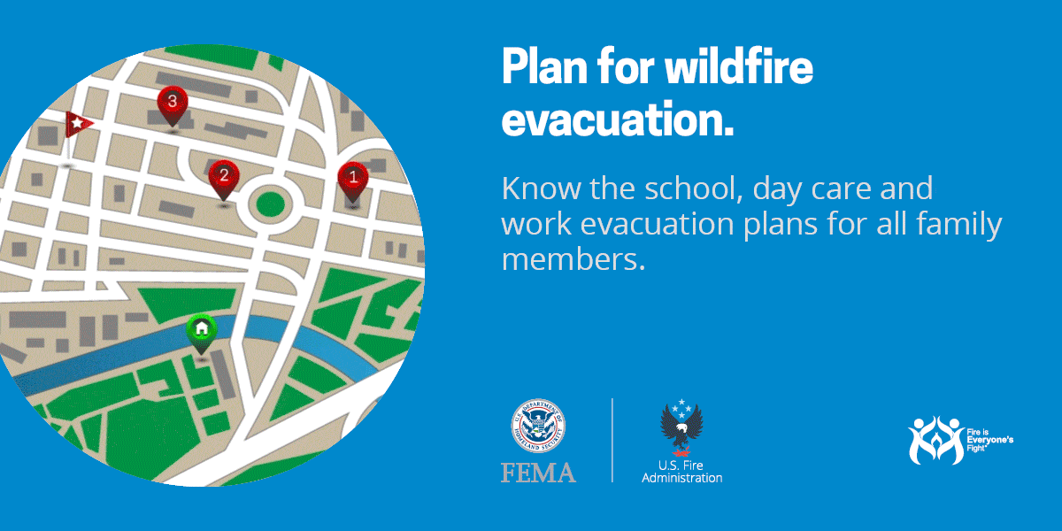 social card: know the wildfire evacuation plans for all family members