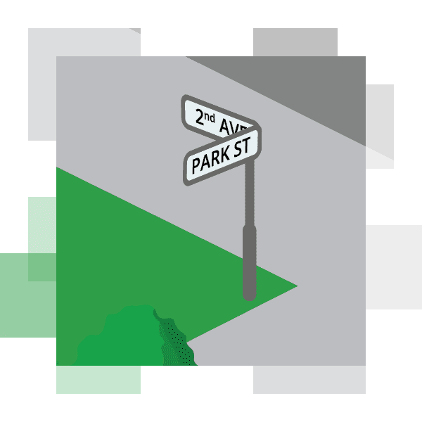 illustration of two street signs