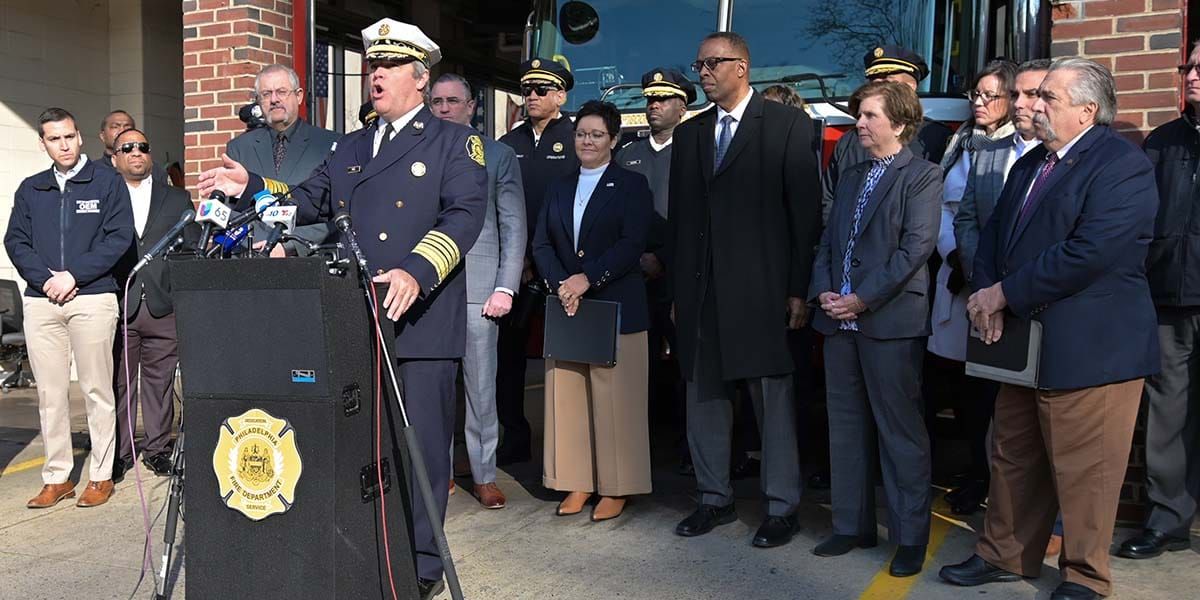 Dr. Lori Moore-Merrell and members of FDNY 65, the Midtown Mob, after today's press event in New York City.