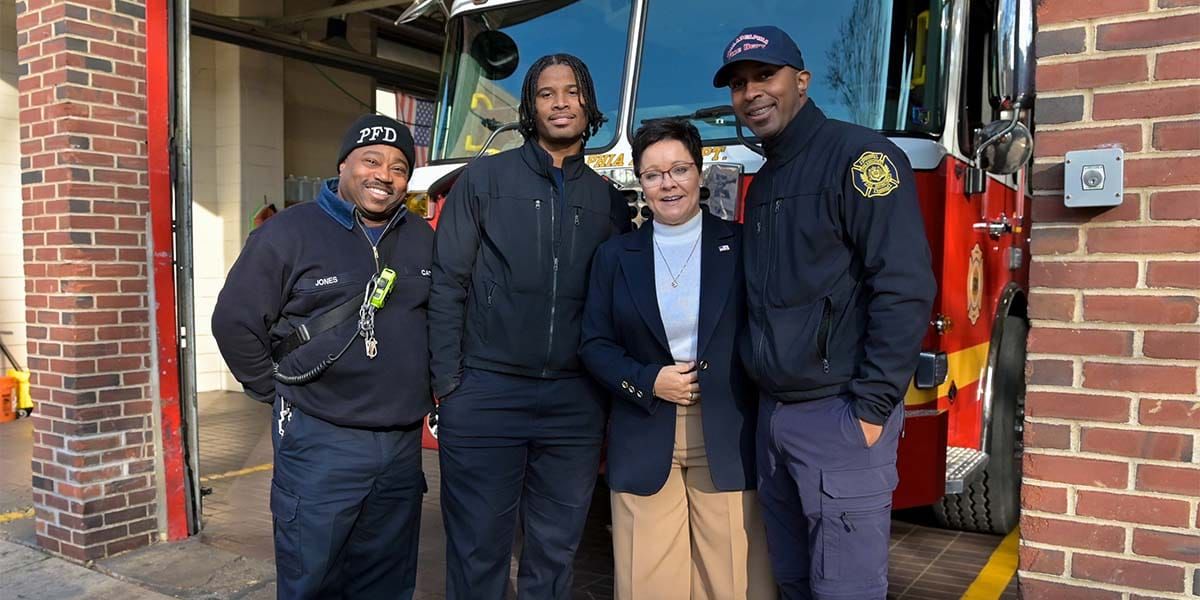 Dr. Lori Moore-Merrell and members of the Philadelphia Fire Department after today's press event in Philadelphia.