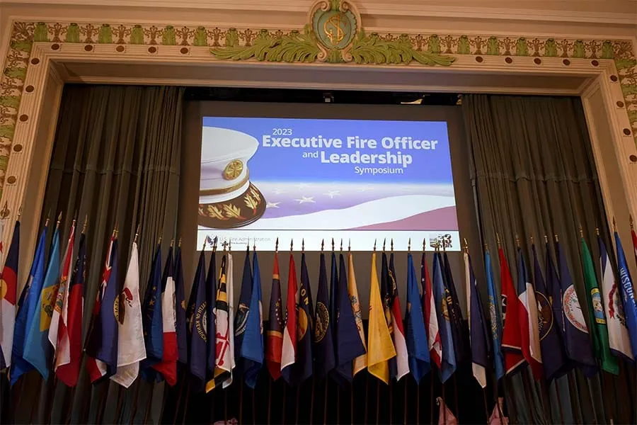 presentation screen showing EFO Leadership Symposium