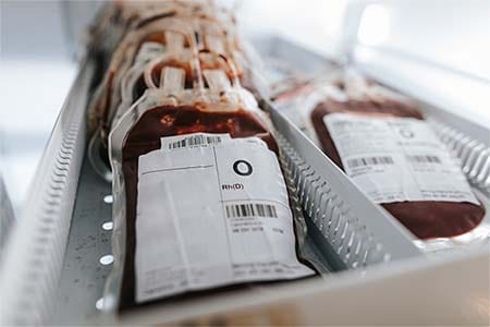 blood bags in storage