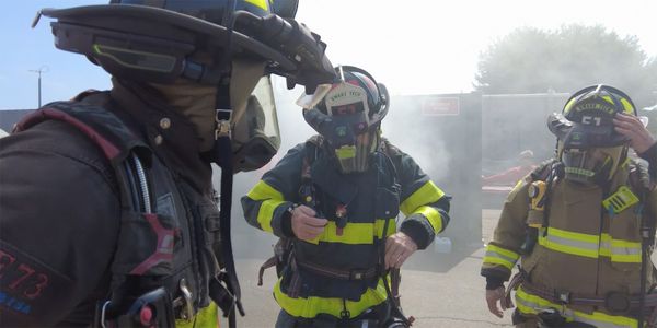 Photo of firefighters using C-THRU technology