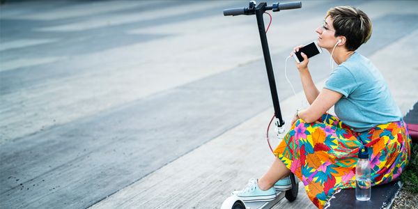 Photo of a lithium-ion powered scooter