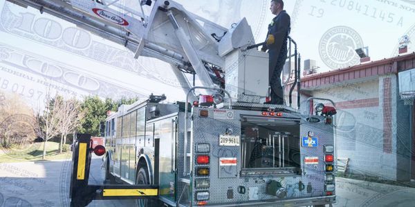 Photo of a fire ladder truck