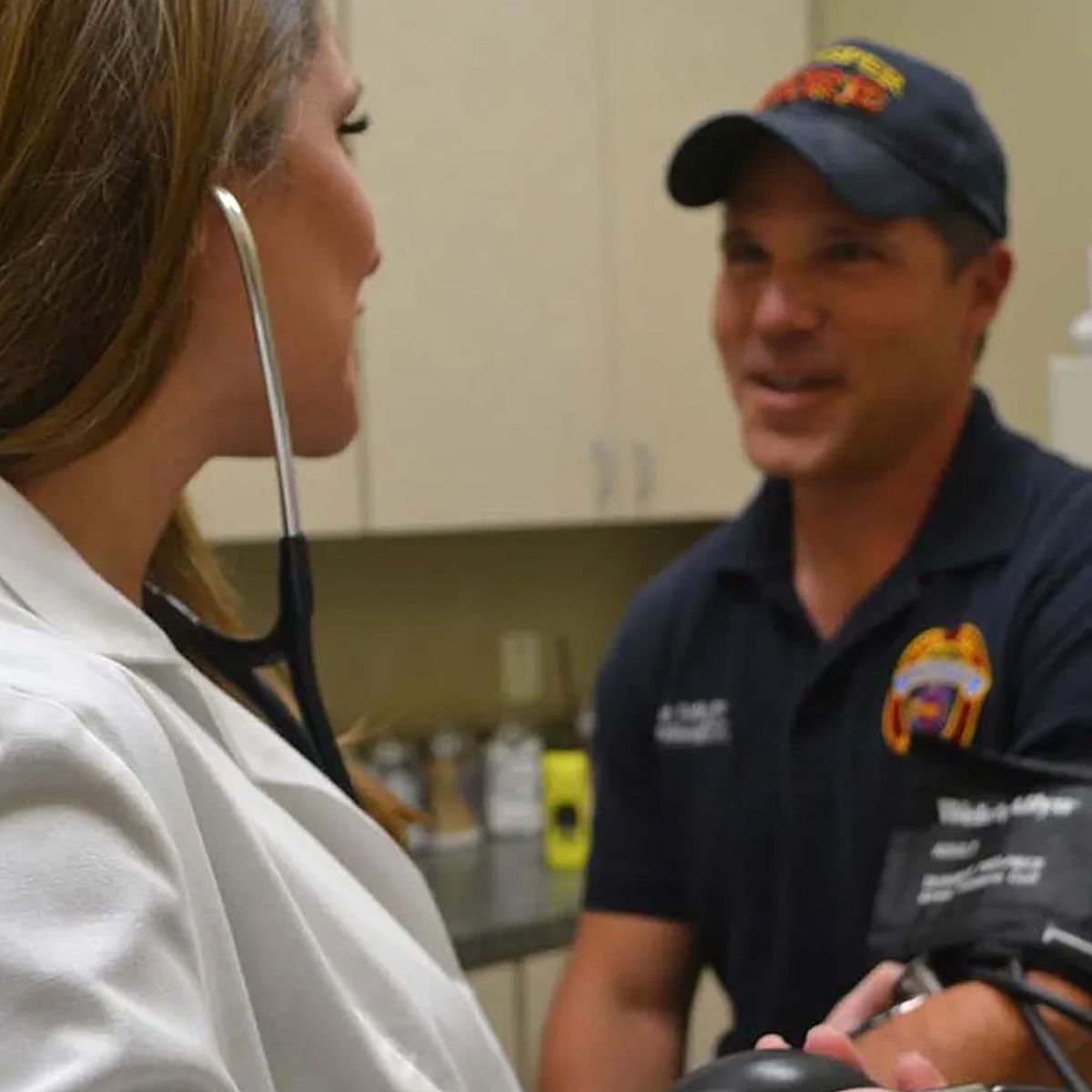 Photo of a firefighter during a health screening