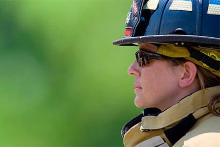 firefighter with sunglasses