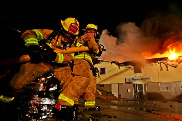 firefighters on hoseline