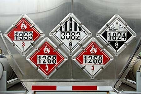 hazardous materials placards