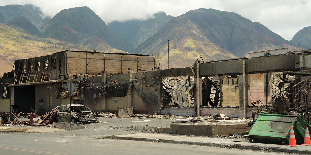 Building damaged from the Hawaii Wildfires