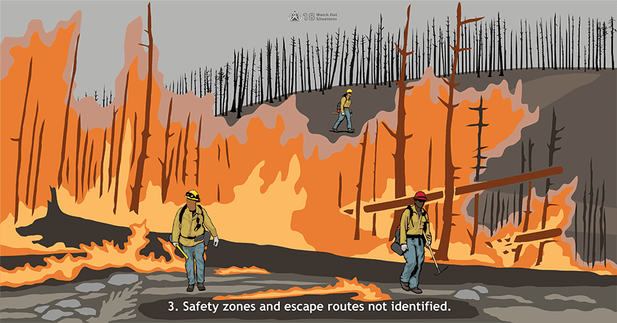 graphic showing firefighters at a wildfire