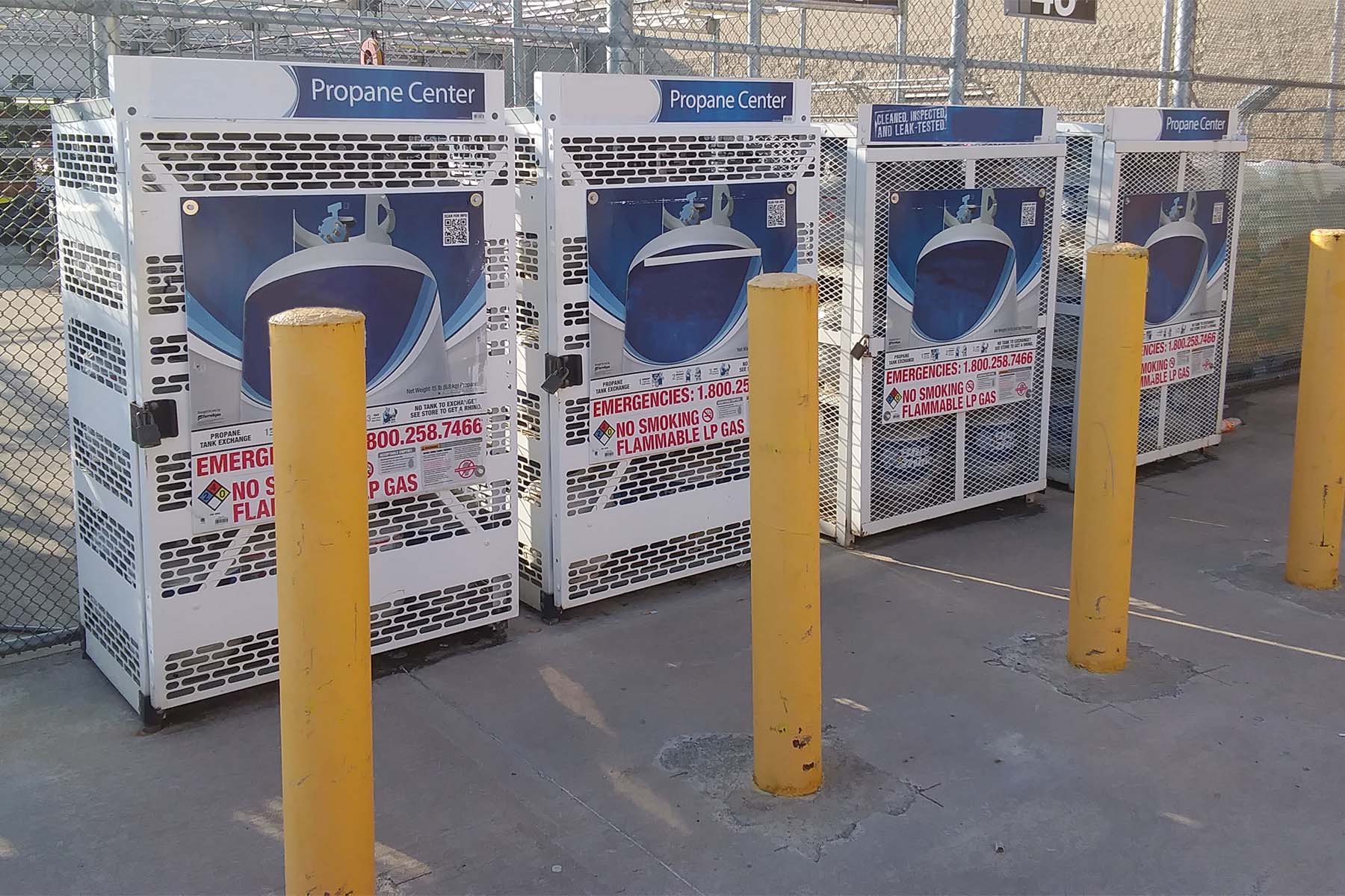 propane tanks outside at a store