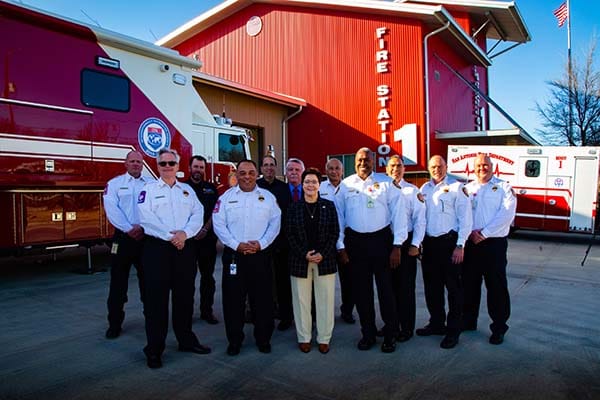 Dr. Lori Moore-Merrell with San Antonio Fire Department staff