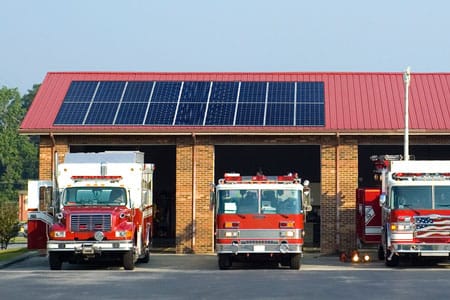 Solar panels installed on fire station