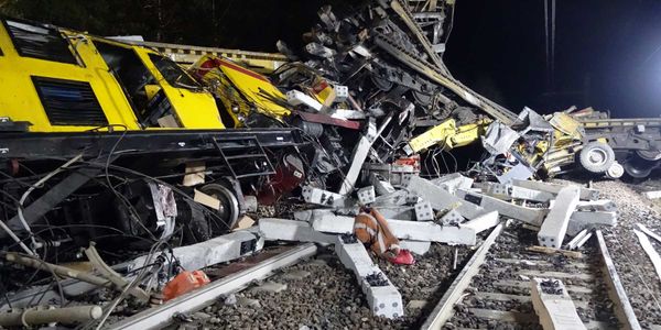 photo of a train derailment