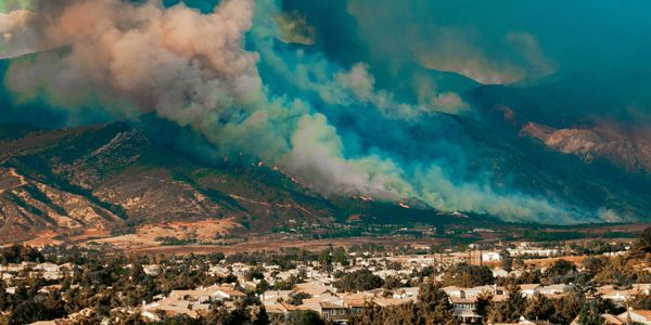 photo of a wildfire burning