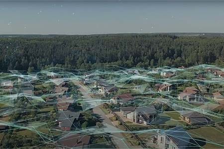 illustration of a sensor network over a neighborhood