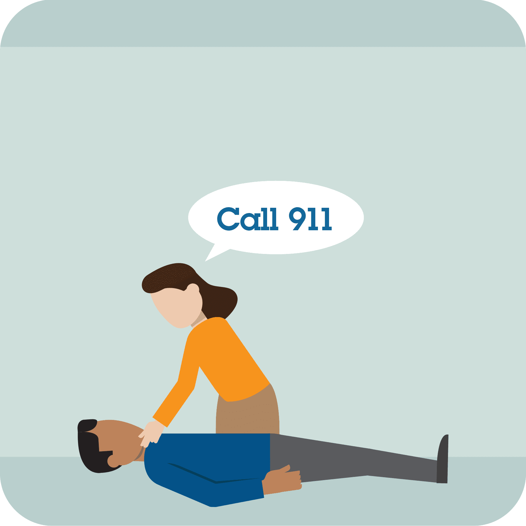 Unresponsive man on the floor. Woman calling 911.