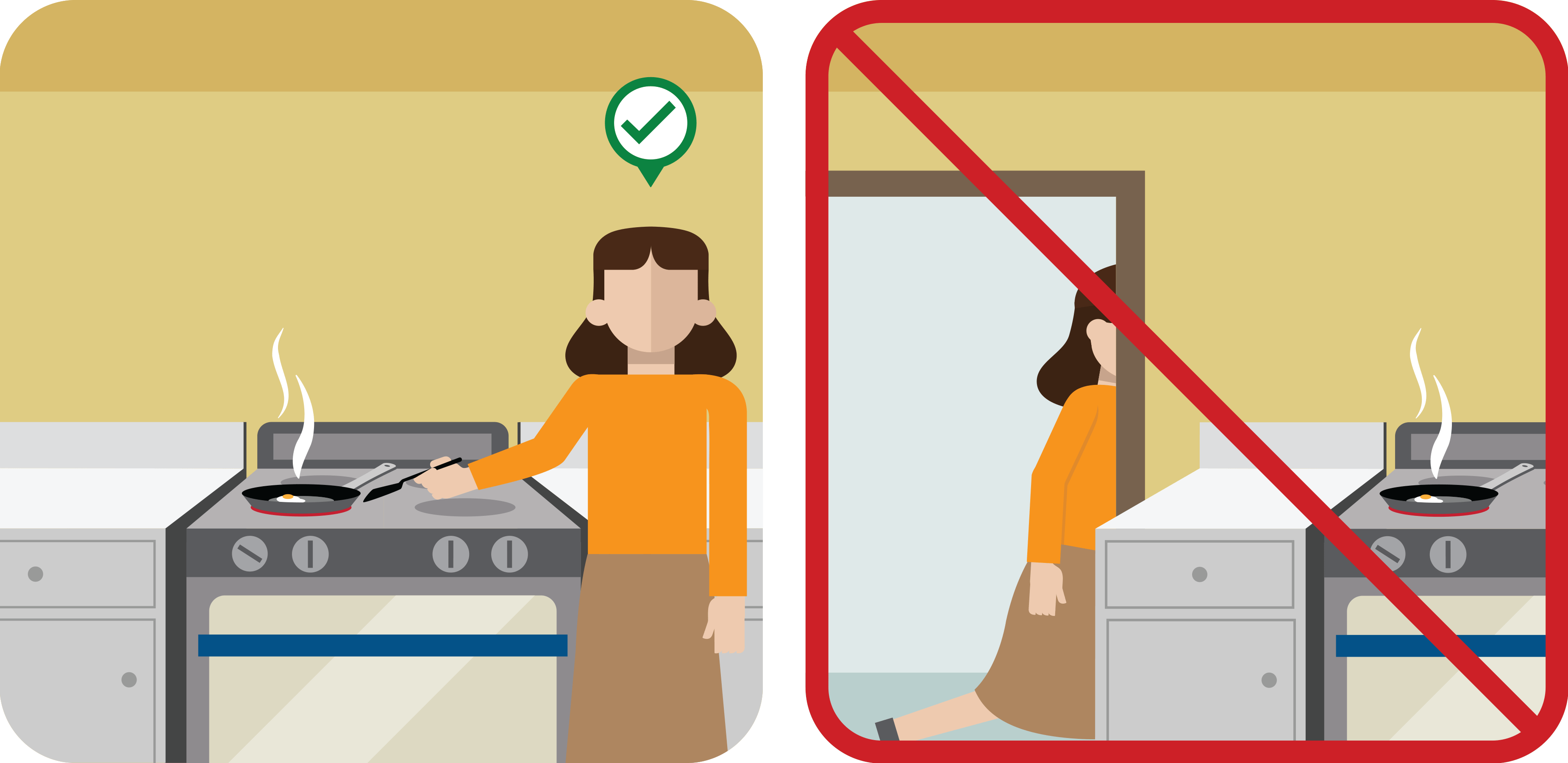 Pictograph Stay In The Kitchen When Cooking
