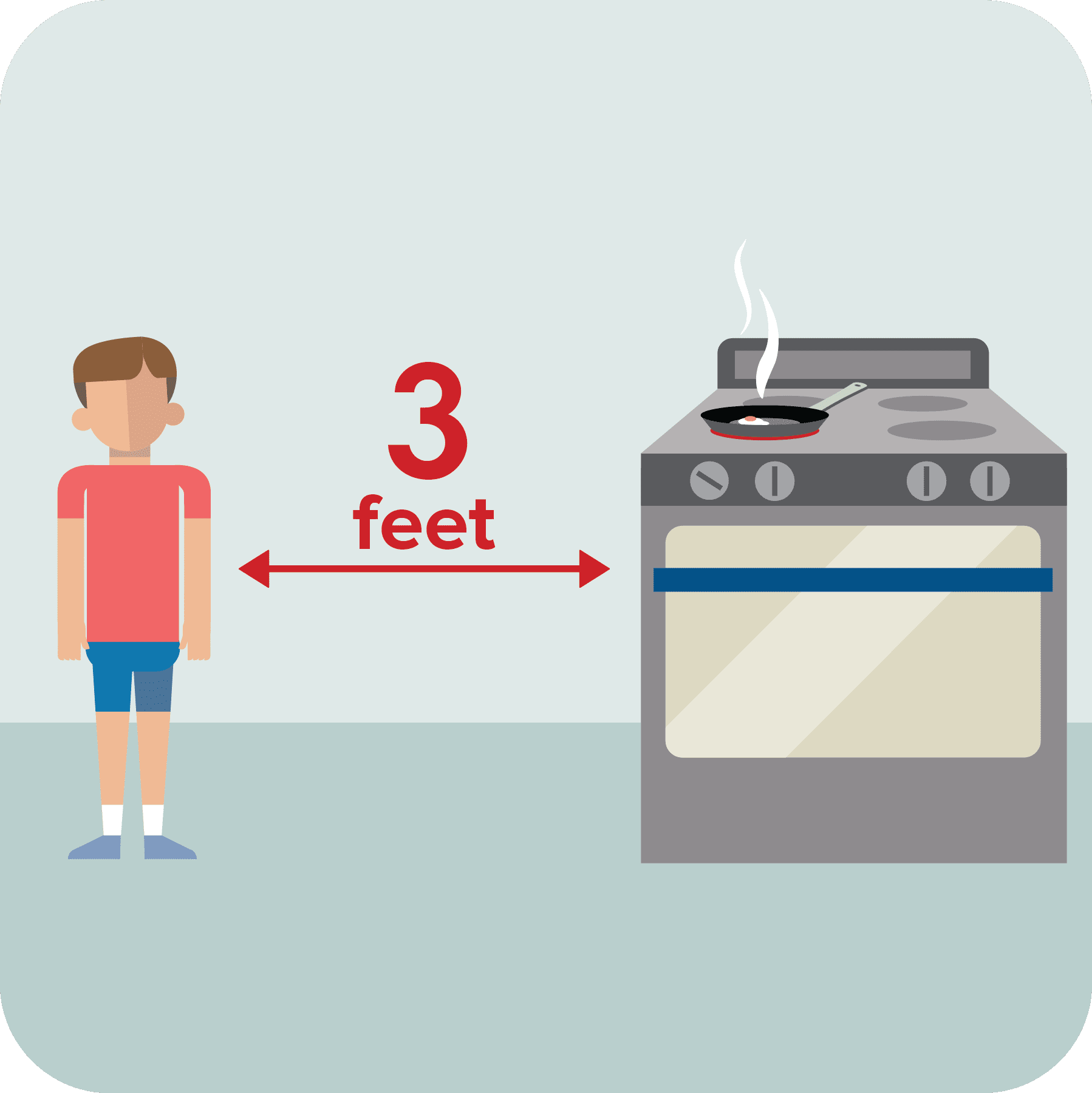 child 3 feet from stove