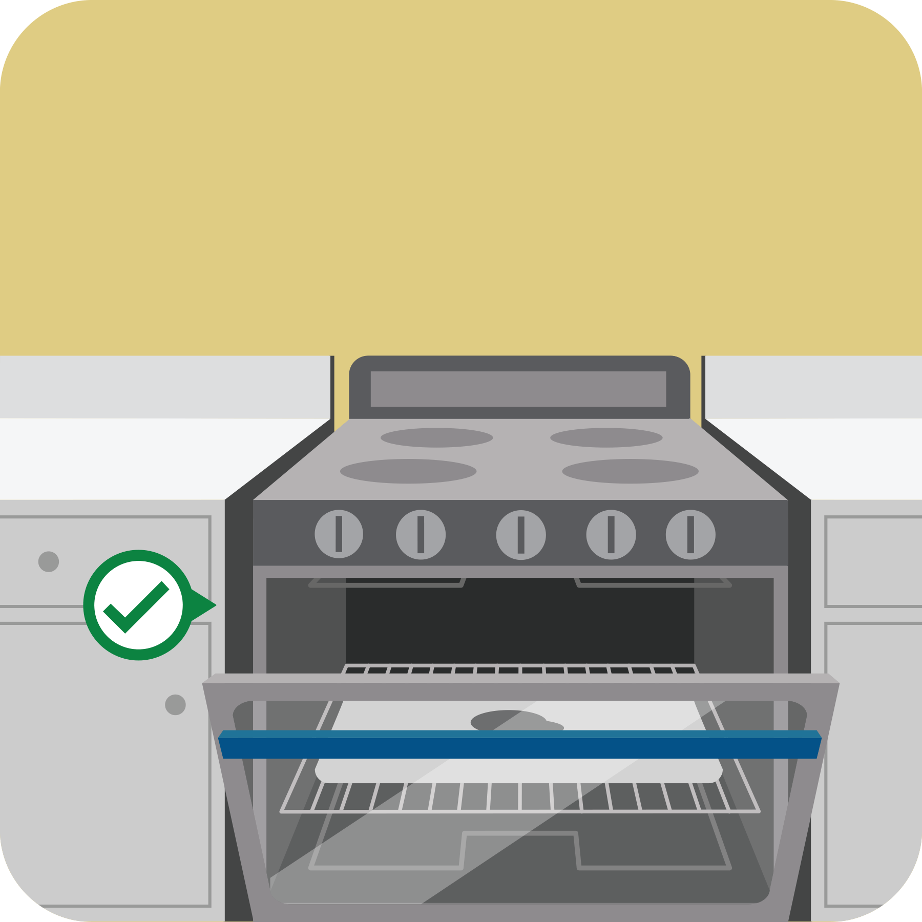 When food is cool, the oven is opened.