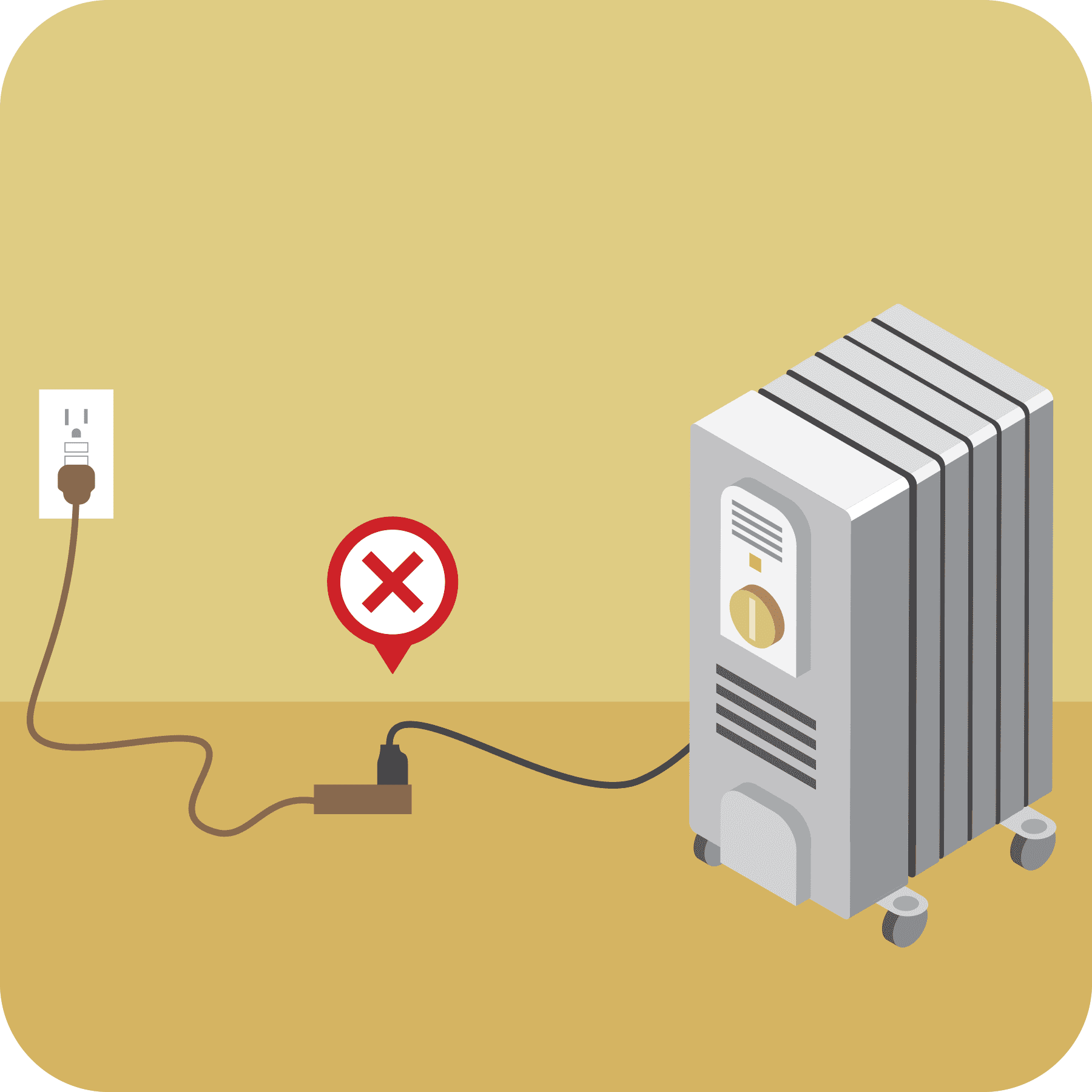 don't use extension cords on appliances