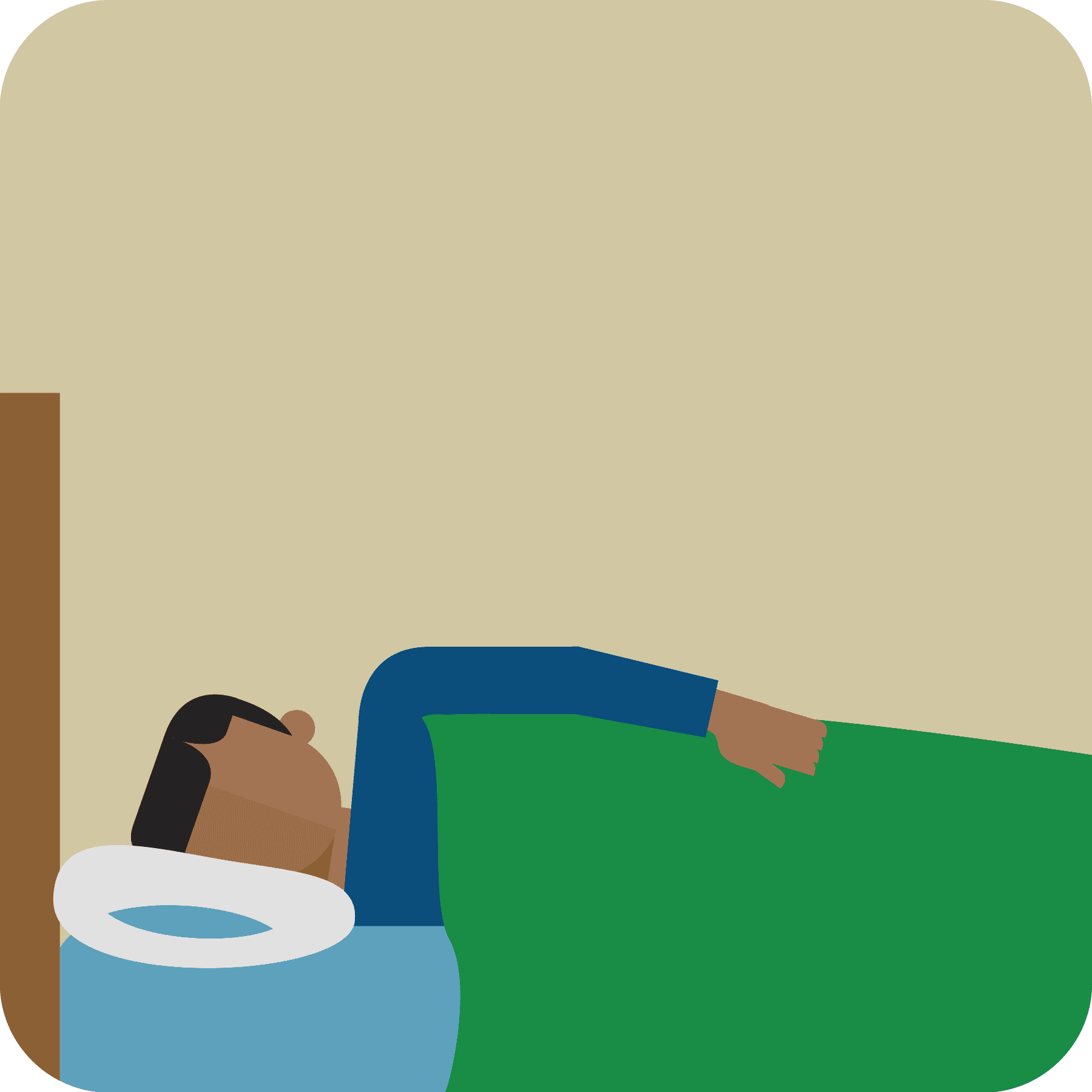 Man in bed.